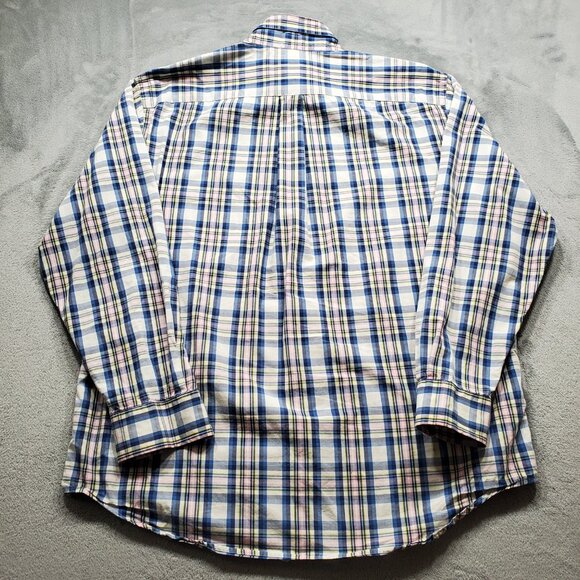 Vineyard Vines Long Sleeve Button Down Plaid Shirt Blue Yellow Pink Men Sz L - Picture 2 of 10